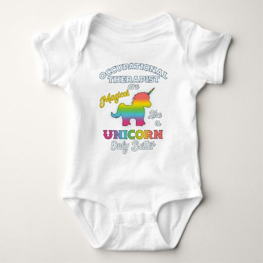 Beroepstherapie Unicorn bij Therapist Romper (Voorkant)