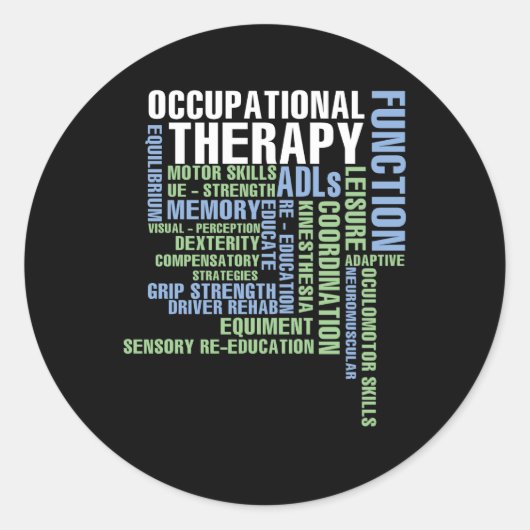 Beroepstherapie voor OT-maand Ronde Sticker (Voorkant)