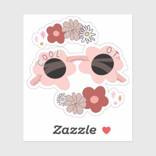 Beroepstherapist Floral zonnebril Sticker (Vel)