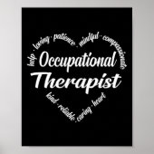 Beroepstherapist Heart Word Cloud Poster (Voorkant)