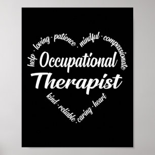 Beroepstherapist Heart Word Cloud Poster