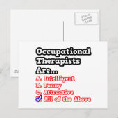 Beroepstherapist Quiz... Joke Briefkaart (Voorkant / Achterkant)
