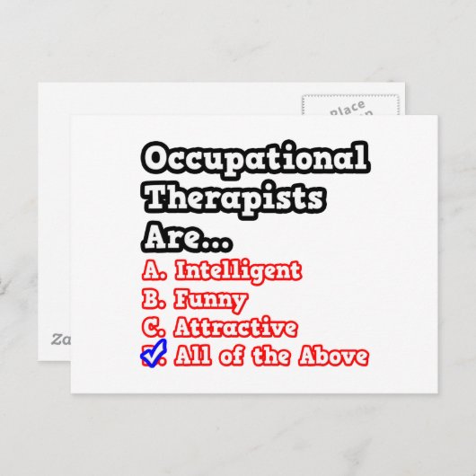 Beroepstherapist Quiz... Joke Briefkaart (Voorkant / Achterkant)