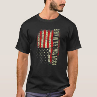 Beroepsverpleegster 4 juli Amerikaanse vlag Patrio T-shirt