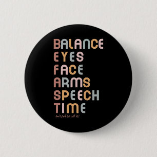 Beroerte Bewustzijn Maand Rood Lint Neuro Verpleeg Ronde Button 5,7 Cm