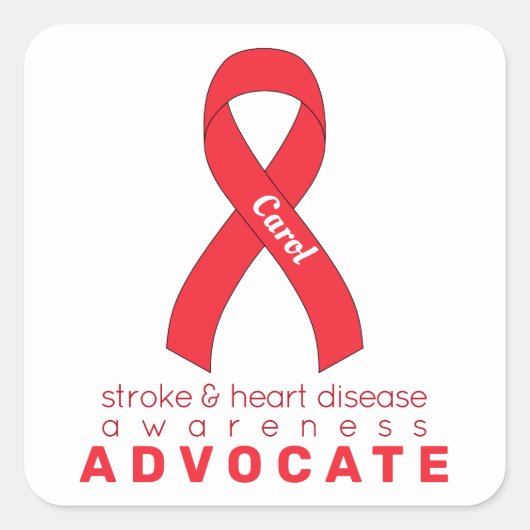 Beroerte- en hartziekten Advocate wit Vierkante Sticker (Voorkant)