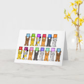 Beroerte herstel Word snel goed Cartoon Katten Kaart (Gele Bloem)