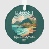 beroerte van de familie Hawaii Ornament (achterkant)