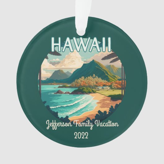 beroerte van de familie Hawaii Ornament (voorkant)