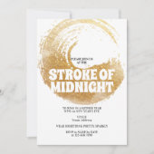 Beroerte van Midnight Party Zwart Goud Oudejaarsav Kaart (Voorkant)