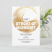 Beroerte van Midnight Party Zwart Goud Oudejaarsav Kaart (Staand voorkant)