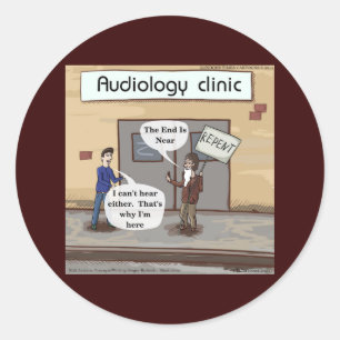 Berouw Voor De Audiologenpraktijk Grappig Ronde Sticker