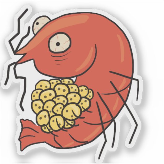 Berried Frazzled Red Cherry Shrimp Sticker (Voorkant)