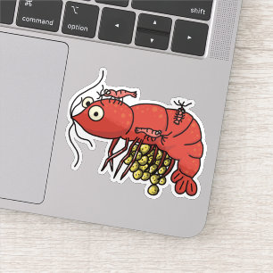 Berried Red Cherry Shrimp Sticker