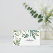 Berries and Branches Watercolor Classic Visitekaartje (Staand voorkant)