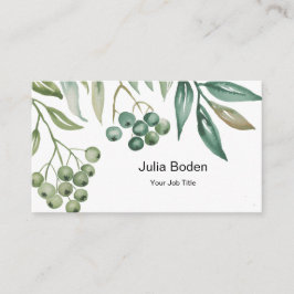 Berries and Branches Watercolor Classic Visitekaartje