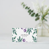 Berries and Branches Watercolor Foliage Visitekaartje (Staand voorkant)