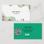 Berries and Branches Watercolor Minimalist Visitekaartje (Voorkant / Achterkant)