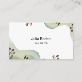 Berries and Branches Watercolor Minimalist Visitekaartje