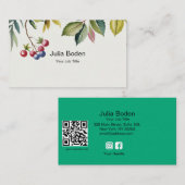 Berries and Branches Watercolor Natural Visitekaartje (Voorkant / Achterkant)