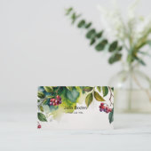 Berries and Branches Watercolor Painting Visitekaartje (Staand voorkant)