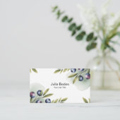 Berries and Branches Watercolor Splash Visitekaartje (Staand voorkant)