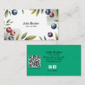 Berries and Branches Watercolor Surround Visitekaartje (Voorkant / Achterkant)