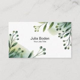 Berries and Branches Watercolor Vintage Visitekaartje