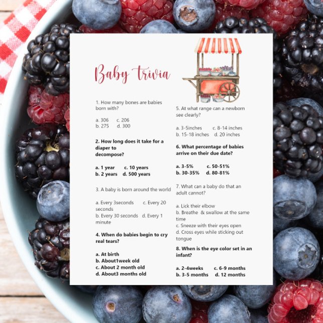 Berries baby shower Baby Trivia Game (Creator heeft geüpload)