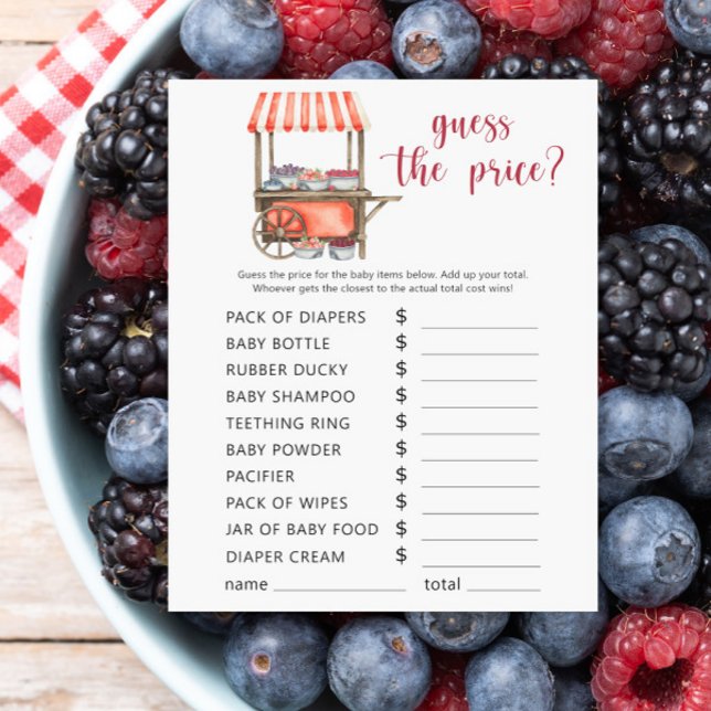 Berries baby shower - Guess the price! Game (Creator heeft geüpload)