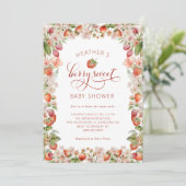 Berries Baby shower Invitation Kaart (Staand voorkant)