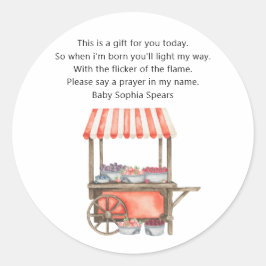 Berries baby shower - Prayer candle label