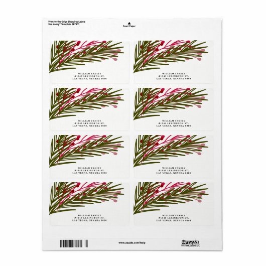 Berries & bladeren label (Full Sheet)