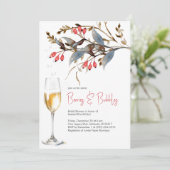 Berries & Bubbels Vrijgezellenfeest Thema Kaart (Staand voorkant)