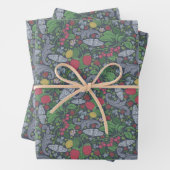  Berries Butterflies Marigold Carnjers Inpakpapier Vel (In situ)