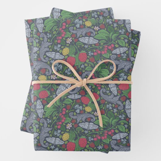  Berries Butterflies Marigold Carnjers Inpakpapier Vel (In situ)