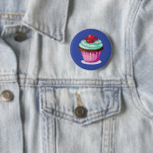Berries Cupcake Button Badge (In situ)