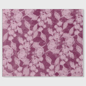 Berries en bloesems Paars Floral Pattern Cadeaupapier (Vlak)