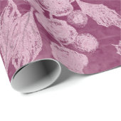 Berries en bloesems Paars Floral Pattern Cadeaupapier (Rol Hoek)