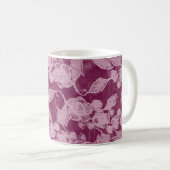 Berries en bloesems Paars Floral Pattern Koffiemok (Voorkant rechts)