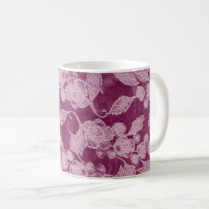 Berries en bloesems Paars Floral Pattern Koffiemok