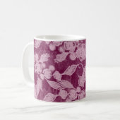 Berries en bloesems Paars Floral Pattern Koffiemok (Voorkant links)