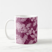 Berries en bloesems Paars Floral Pattern Koffiemok (Links)