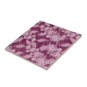 Berries en bloesems Paars Floral Pattern Tegeltje (Zijkant)