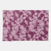 Berries en bloesems Paars Floral Pattern Theedoek (Horizontaal)