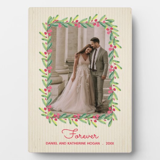 Berries en Greenery Foto met Easel Fotoplaat (voorkant)