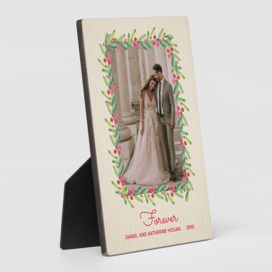 Berries en Greenery Foto met Easel Fotoplaat (Zijkant)