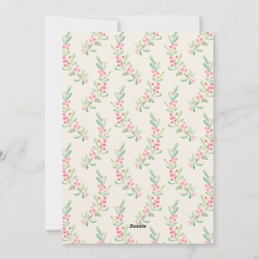 Berries en Greenery kerstfoto Feestdagenkaart (Achterkant)