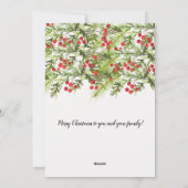 Berries en Greenery Wreath Merry kerstfeestlid Feestdagenkaart (Achterkant)