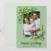 Berries en Greens kerstfoto Feestdagenkaart (Voorkant / Achterkant)
